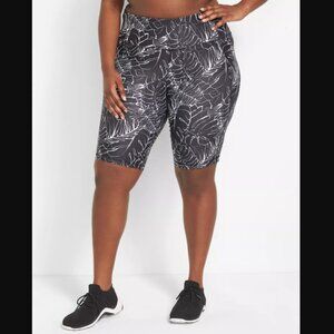 Lane Bryant 22/24 LIVI Active High Rise Wicking Knee Short Bike Short Leaves